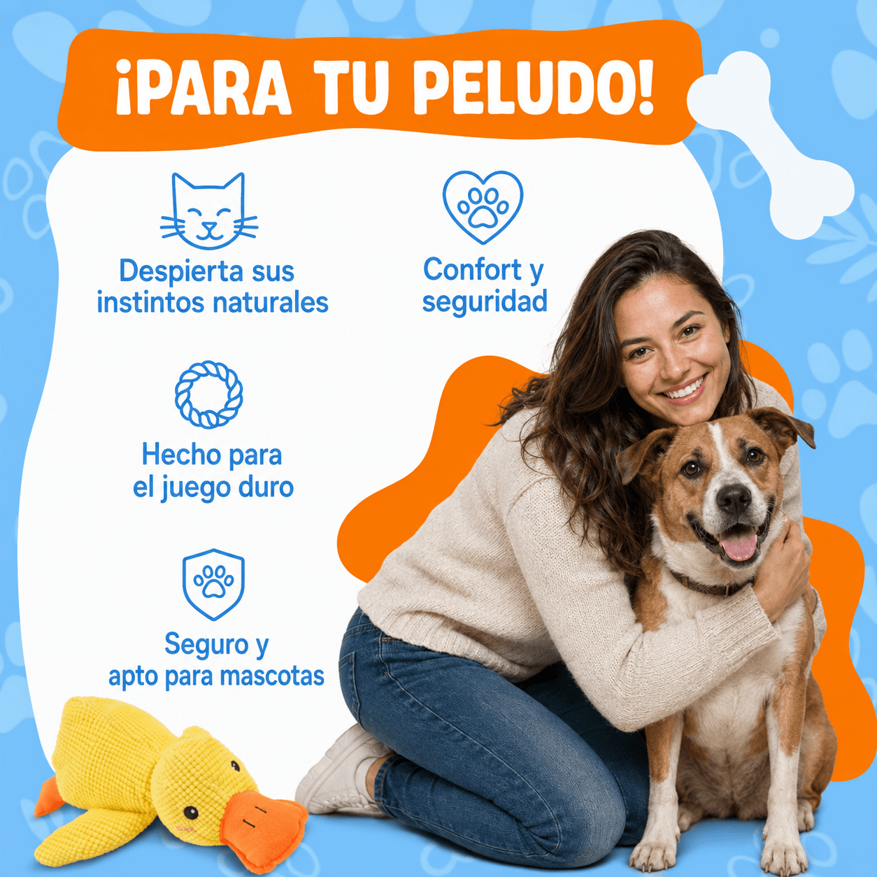 Pato de Apoyo Emocional — Calma la Ansiedad de tu Perro